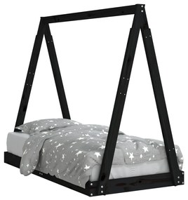 Giroletto per bambini nero 70x140 cm in legno massello di pino