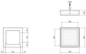 Antonio Lupi Design fuorimeteo fms10 Soffione A Soffitto Cm 35x35 H 9 Finitura Bianco