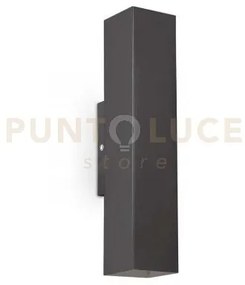 Look square applique a parete 2 luci attacco gu10 nero 30cm l.6cm l...