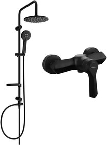 Mexen Carl set doccia esterno con soffione e miscelatore doccia Sabre, nero - 72140240-70