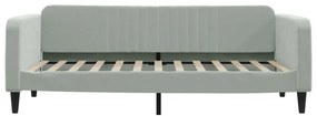 Divano letto con materasso grigio chiaro 90x200 cm in velluto