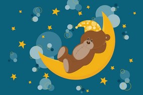 Stampa su tela – Orsetto sulla luna