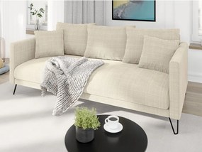 Divano color crema con rivestimento in ciniglia 200 cm Freya – Ropez