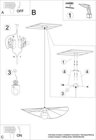 Apparecchio a sospensione nero ø 70 cm Elliot - Sollux