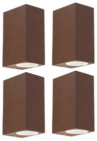 Set di 4 applique marrone ruggine 2 luci IP44 - Baleno I
