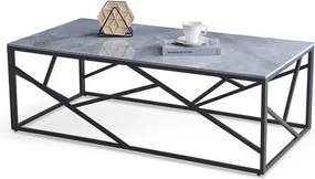 Tavolino da caffè rettangolare Universe 2 effetto marmo grigio/nero - L120 cm