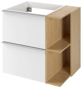 Mobile da bagno sotto lavabo SENSEA Modern bianco laminato opaco L 60 x H 55 x P 45 cm 2 cassetti, lavabo non incluso