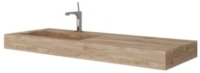 Lavabo a incasso rettangolare vasca a sinistra IDEEA L 120 x H 12 cm in legno beige opaco