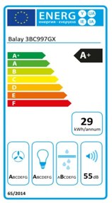 Cappa Classica Balay 3BC997GX 90 cm 721 m³/h 140W A+ Argentato Acciaio