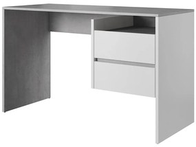 Scrivania con cassetti MARLO grigio cemento/bianco