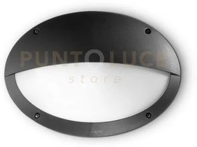 Polar-2 ap1 ovale 33x23cm applique 1 luce attacco e27 ip66 nero