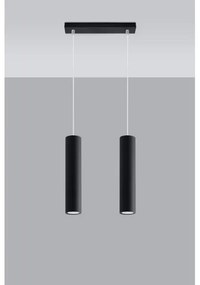 Sollux SL.0328 - Lampadario a sospensione con filo LAGOS 2 2xGU10/10W/230V nero