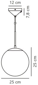 Nordlux - Lampadario a sospensione con filo GRANT 1xE27/25W/230V diametro 25 cm