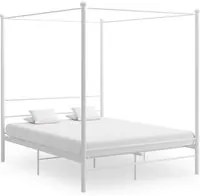 Letto a Baldacchino Bianco in Metallo 160x200 cm cod mxl 53430