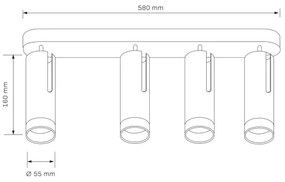 Faretto FADO 4xGU10/10W/230V bianco