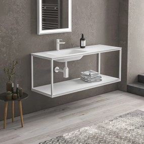 Mobile sospeso 135 cm struttura metallica e ripiano SOP-135 - KAMALU