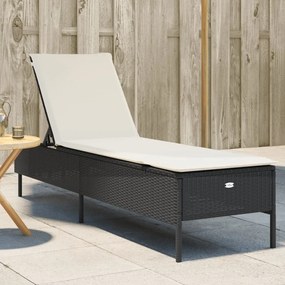 Lettino Prendisole Con Cuscino Nero İn Polyrattan /