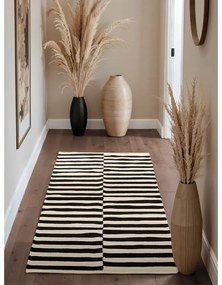 Passatoia bianca e nera in lana reversibile/tessuta a mano 80x200 cm Donna – Hanse Home