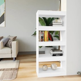 Libreria/divisorio bianco 60x30x135 cm in legno multistrato