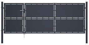 Cancello Per Giardino İn Acciaio 350x125 Cm Antracite /