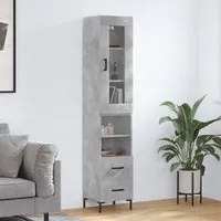 Credenza Grigio Cemento 34,5x34x180 cm in Legno Multistratocod mxl 130530