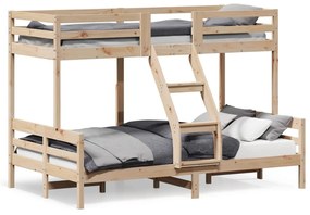 Letto A Castello 80x200/120x200 Cm İn Legno Massello Di Pino /