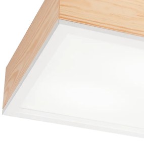 Plafoniera NATURAL SQUARE 2xE27/15W/230V 31x31 cm pino/bianco