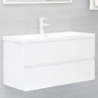 Mobile Bagno con Lavabo Integrato Bianco Lucido in Truciolato 3071564