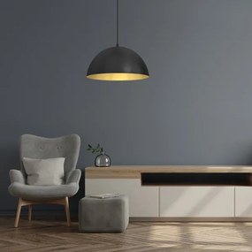 Lampadario su corda BETA 1xE27/60W/230V d. 35 cm nero