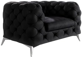 Poltrona nera con rivestimento in velluto Chelsea – Ropez