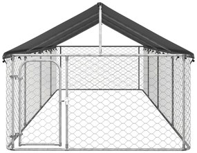 Gabbia per cani da esterno con tetto 600x200x150 cm