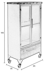 Vetrina in metallo nero 65x105 cm Ferre - White Label