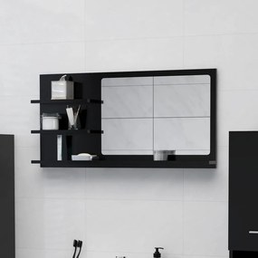 Specchio da bagno nero 90x10,5x45 cm in truciolato