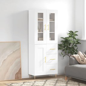Credenza Bianca 69,5x34x180 Cm İn Legno Multistrato /