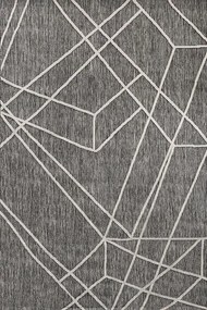 Tappeto Patio geo astratto bianco e grigio, L 230 x L 160 cm