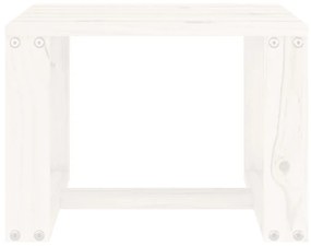 Tavolino da Giardino Bianco 40x38x28,5 cm Legno Massello Pino