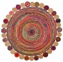 Tappeto DKD Home Decor Cotone Multicolore Iuta (200 x 200 x 1 cm)