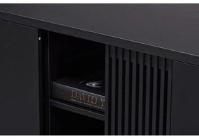 Cassettiera bassa nera in rovere 188x75 cm Ende - Woodman