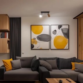 Brilagi - Faretto SELE 2xGU10/30W/230V nero/decorazioni in rovere