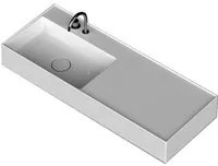 Lavabo lavatrucco vasca a sinistra Domus Falerii 120x46 cm installazione sospesa o da appoggio