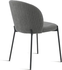 Sedia in tessuto Antracite con struttura in metallo MEGGIE 2 sedie