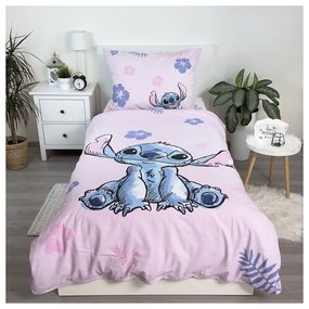 Set copripiumino e federa da bambini rosa chiaro in cotone per letto singolo 140x200 cm Lilo &amp; Stitch "Pink" – Jerry Fabrics