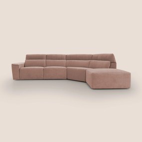 Clark Divano angolare con opzione relax elettrico in tessuto smacchiabile impermeabile T17 rosa