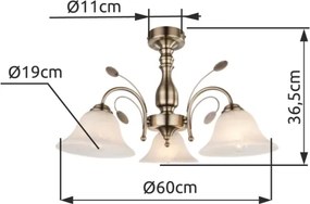 Globo 69007-3 - Plafoniera POSADAS 3xE27/60W/230V