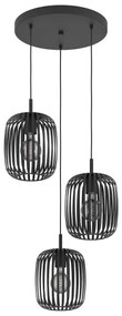 Eglo 900686 - Lampadario a sospensione con filo ROMAZZINA 3xE27/40W/230V nero