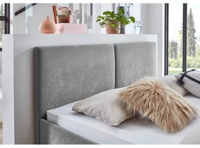 Letto matrimoniale imbottito grigio con rete inclusa 160x200 cm Piano – Meise Möbel