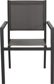 DEXTER - set tavolo in alluminio cm 160/240 x 90 x 75 h con 6 poltrone Venus