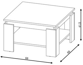 Tavolino da salotto OLAF bianco/antracite