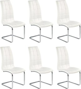 Set di 6 sedie K147 in ecopelle bianco