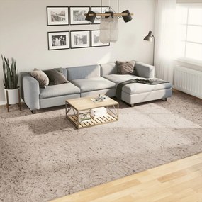 Tappeto Shaggy a Pelo Lungo Moderno Beige 300x400 cm